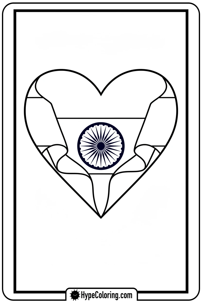 india-flag-forming-a-heart-shape - india flag coloring page