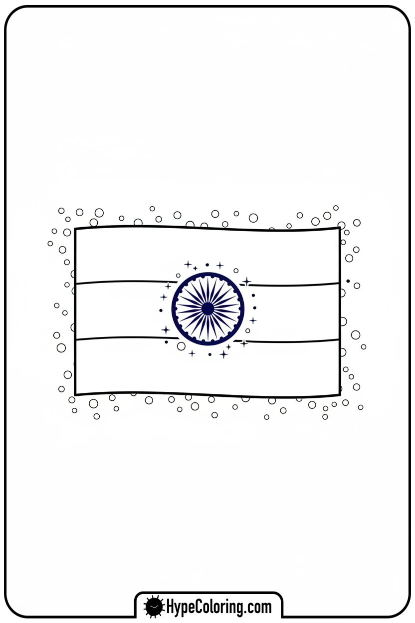 india-flag-sparkling-brightly - india flag coloring page