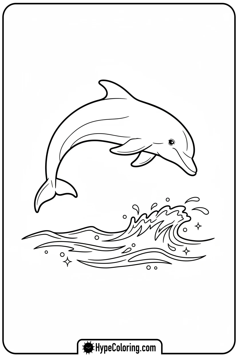 Click to download PDF dolphin-performing-flip - dolphin coloring book pages