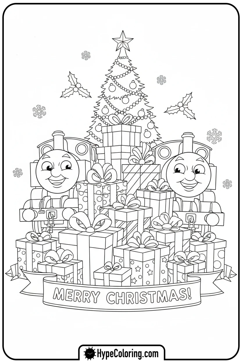 thomas-and-percy-with-presents - thomas and friends coloring pages