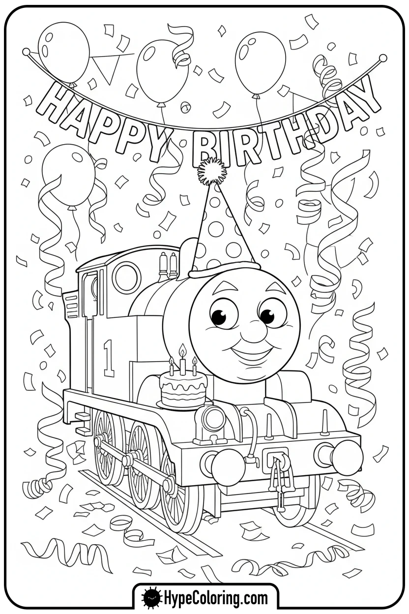 thomas-celebrating-birthday - thomas and friends coloring pages