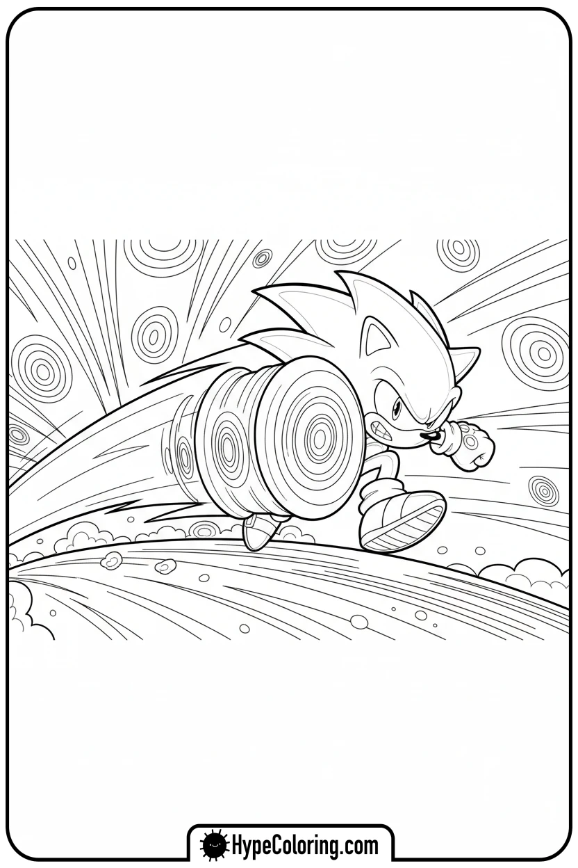 super-sonic-in-spin-dash - sonic coloring pages super sonic