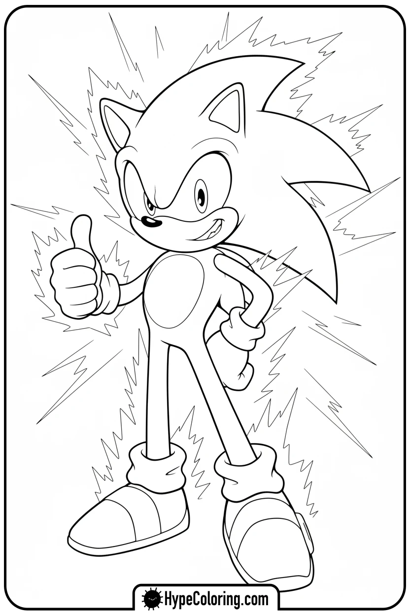super-sonic-thumbs-up - sonic coloring pages super sonic
