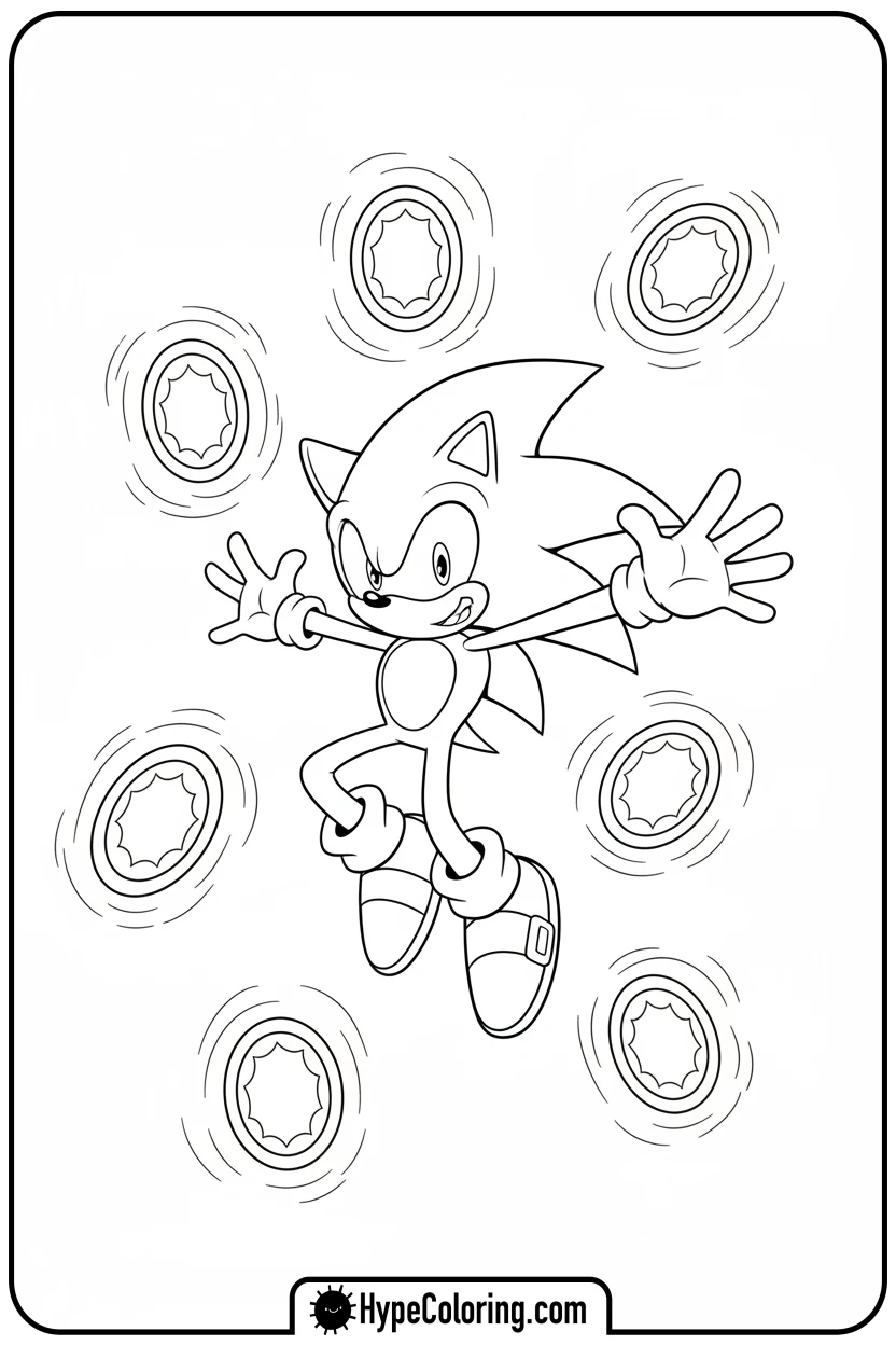 super-sonic-with-chaos-emeralds - sonic coloring pages super sonic