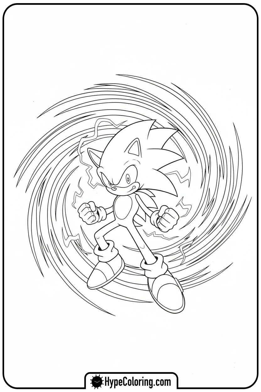 super-sonic-charging-power - sonic coloring pages super sonic