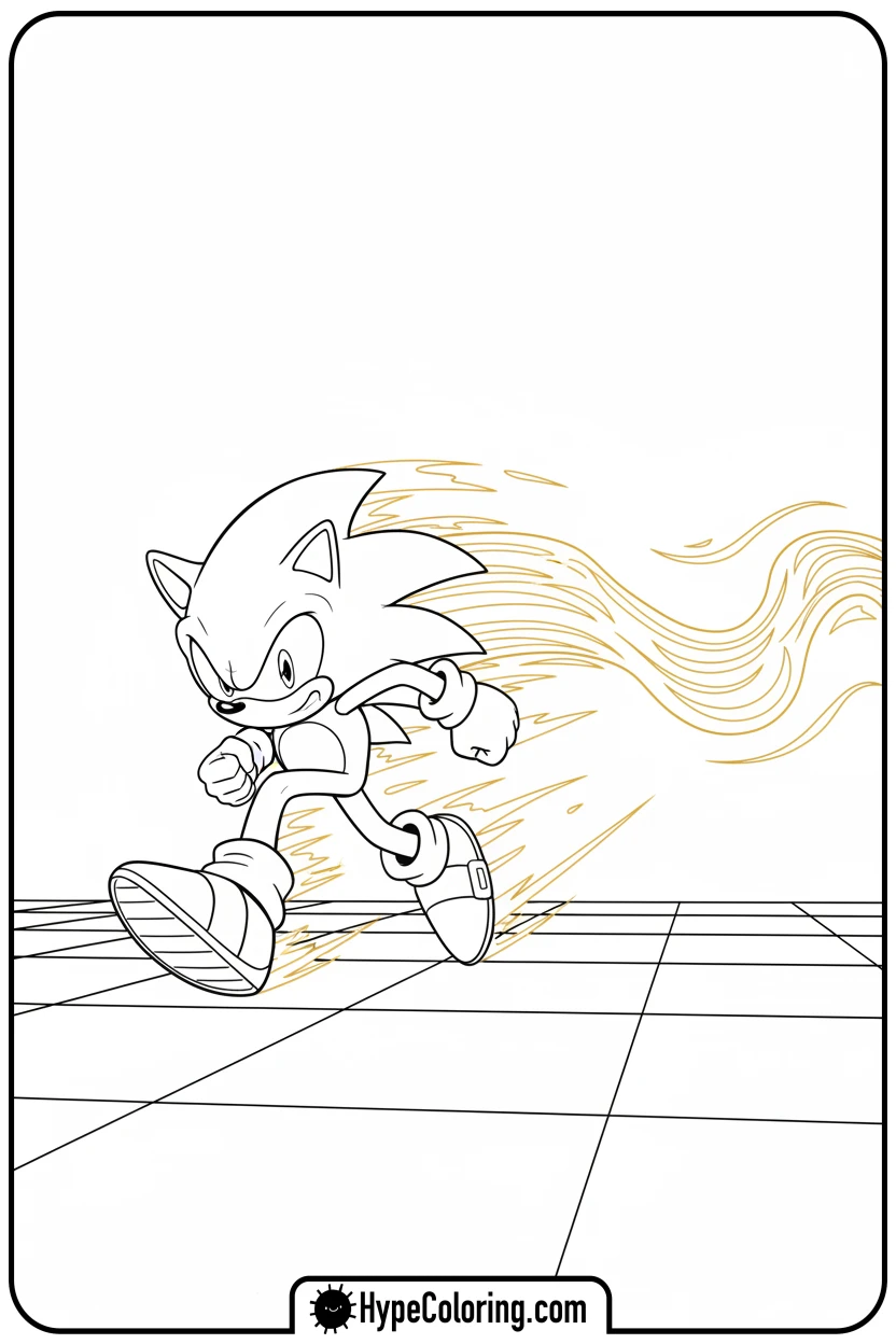 super-sonic-running-fast - sonic coloring pages super sonic