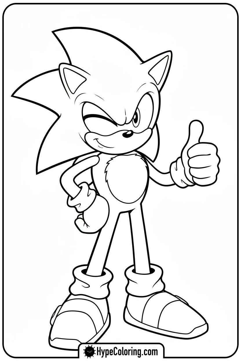super-sonic-winking - sonic coloring pages super sonic