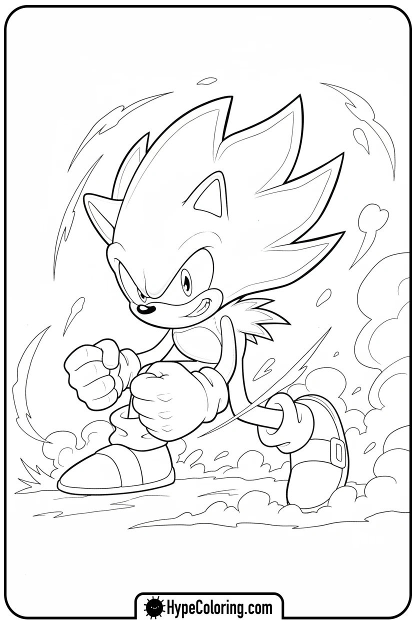 super-sonic-preparing-peel-out - sonic coloring pages super sonic