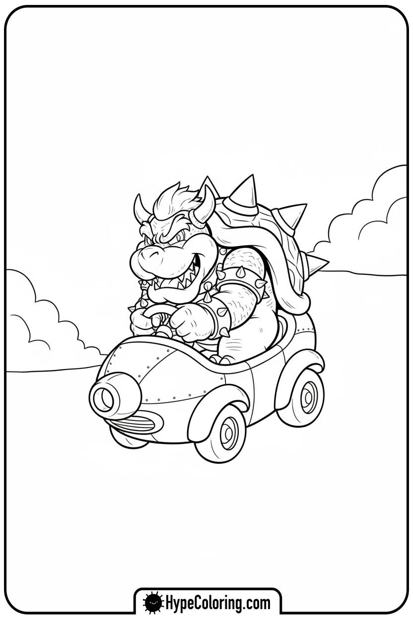 bowser-in-clown-car - super mario coloring pages bowser