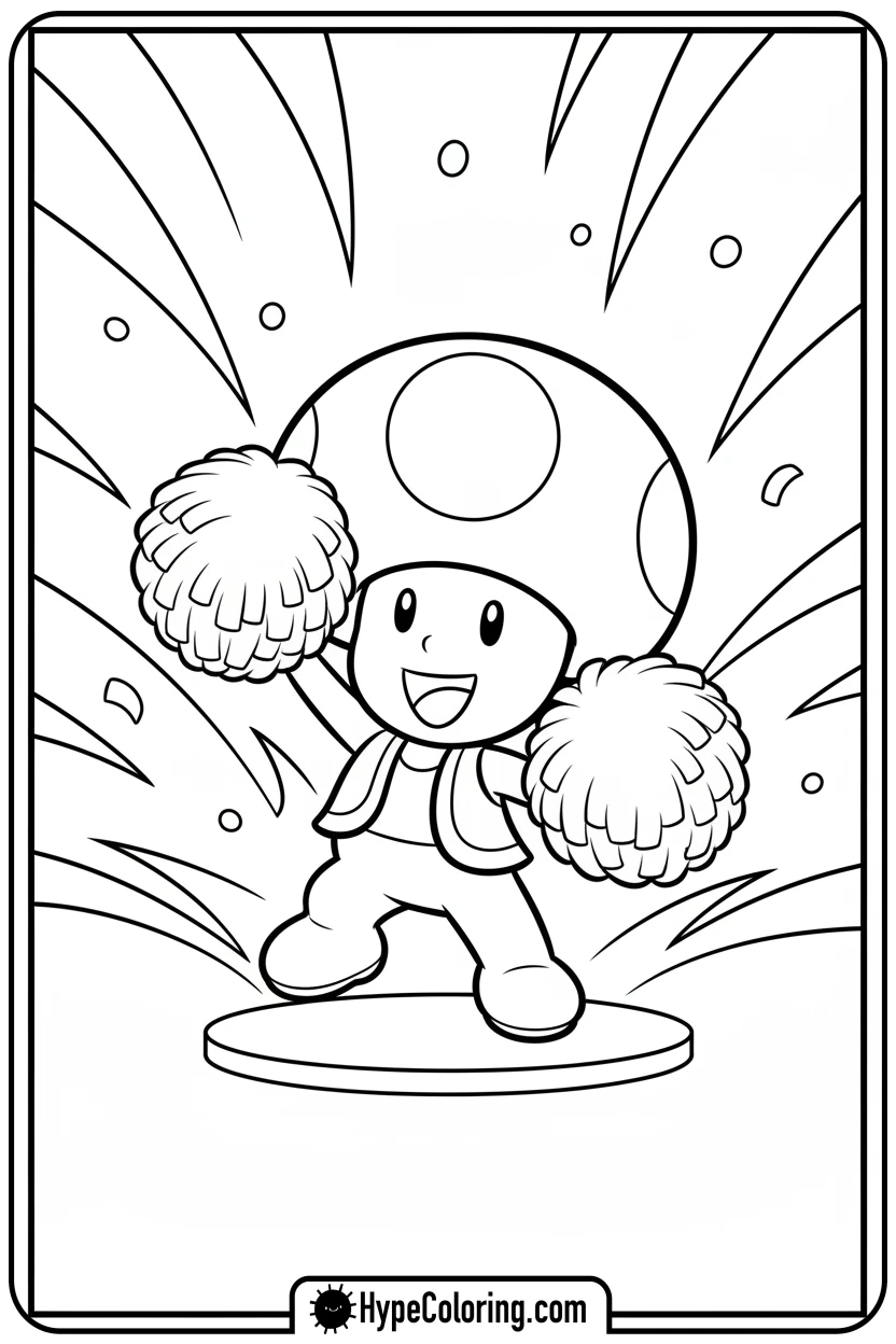 toadette-cheering - coloring pages of super mario bros