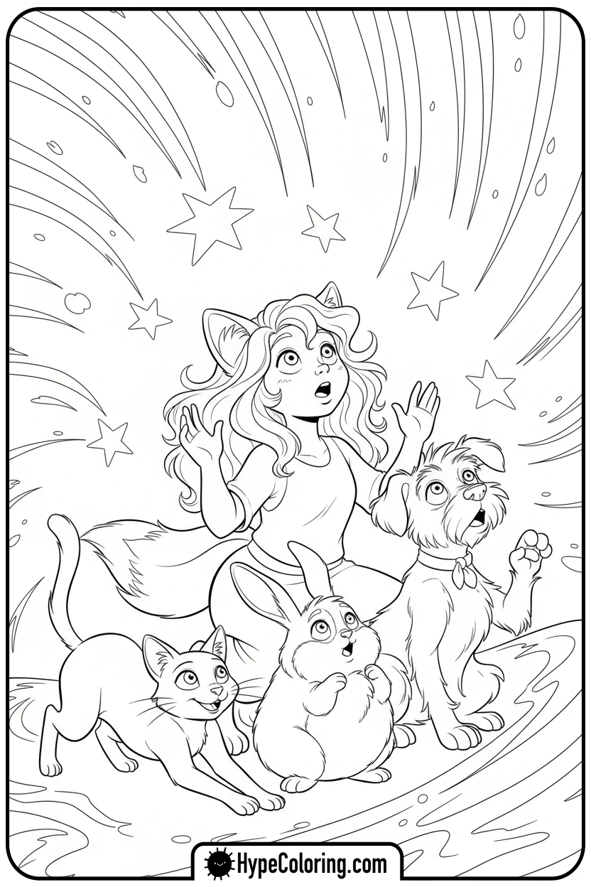 Click to download PDF super-kitties-looking-surprised - free printable super kitties coloring pages