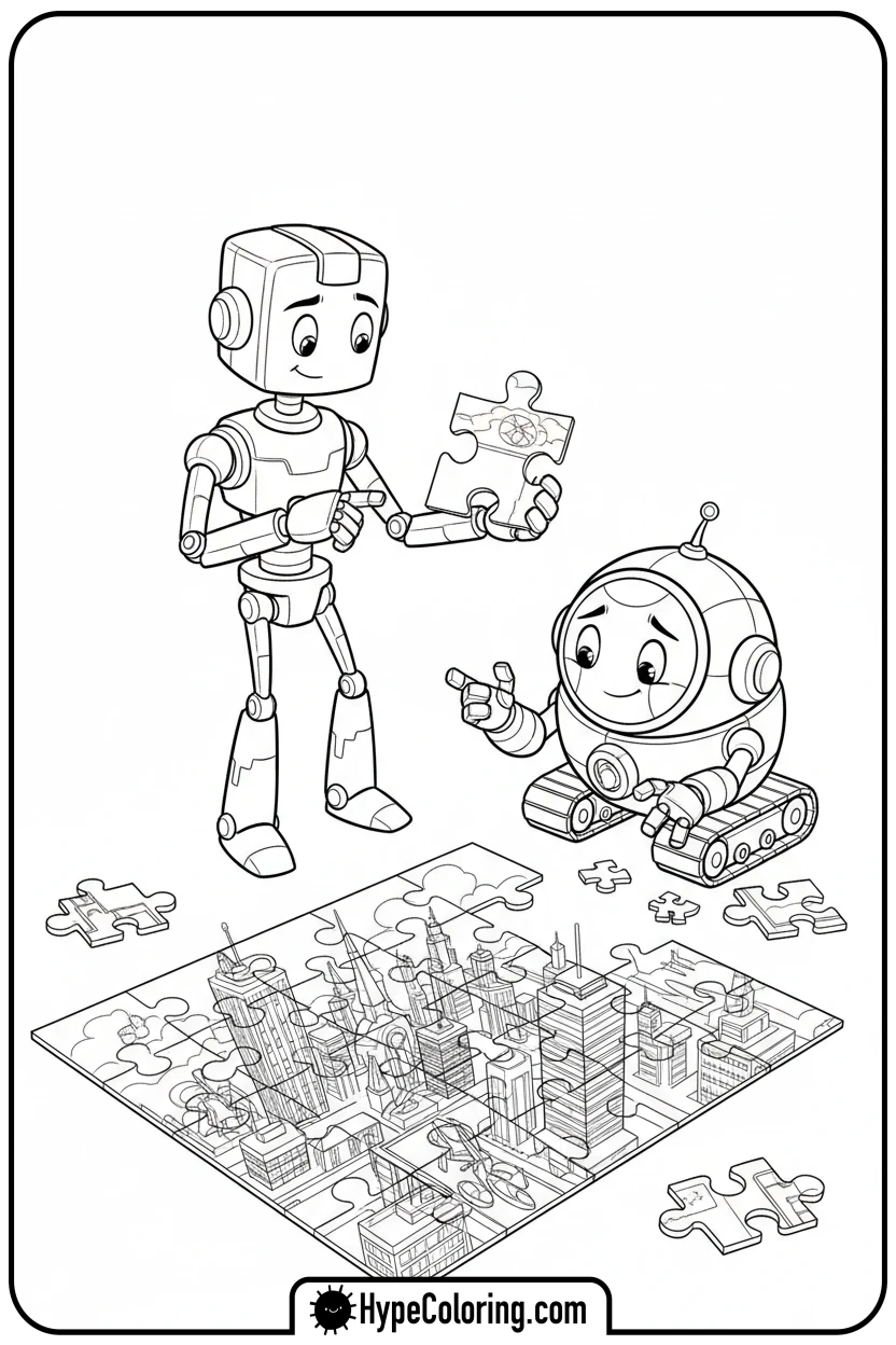 Click to download PDF sparks-bitsy-solving-puzzle - free printable super kitties coloring pages