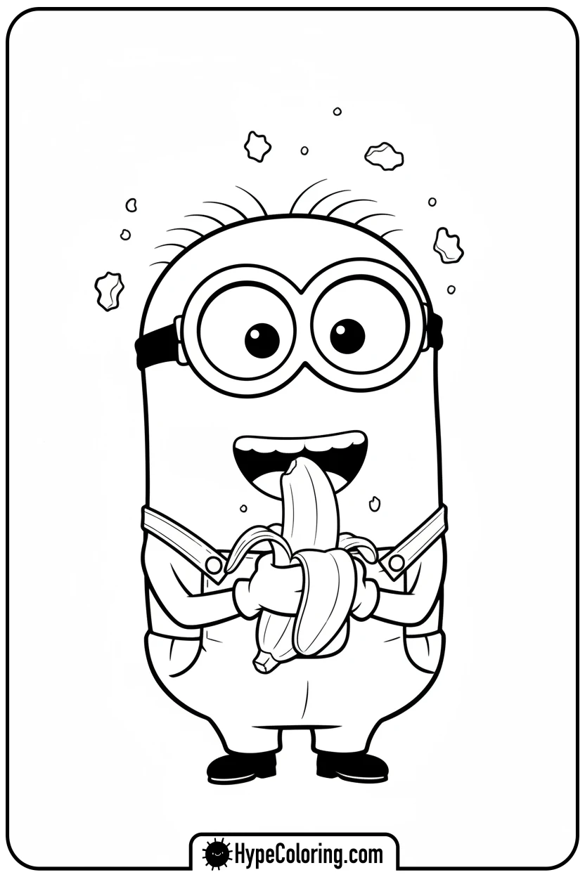 minion-eating-a-banana - minion coloring pages