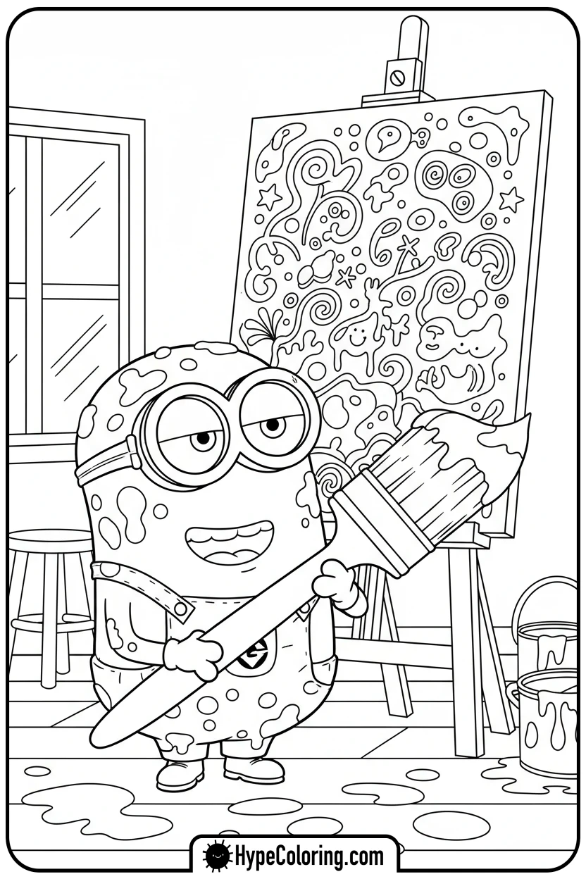 minion-painting-art - minion coloring pages