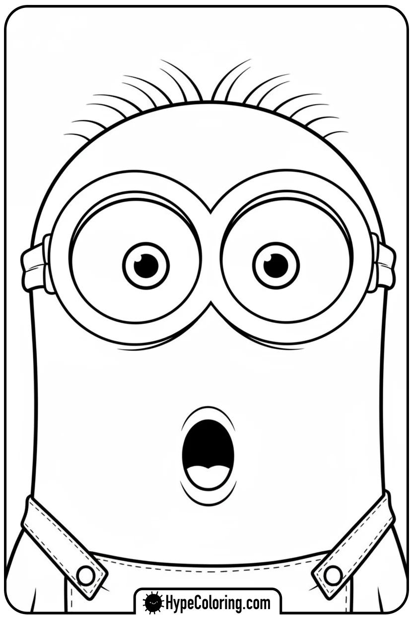 surprised-minion-face - minion coloring pages
