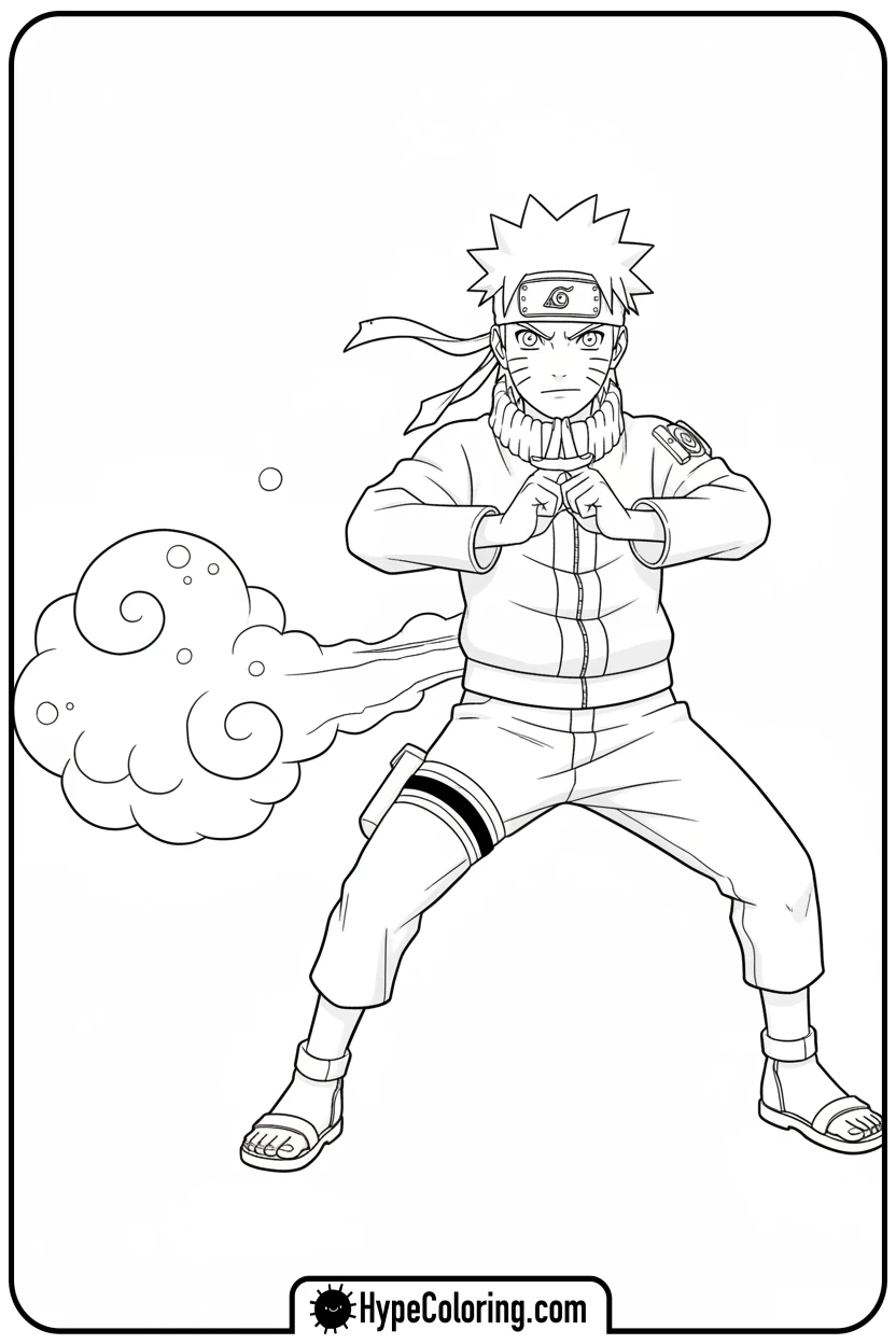 naruto-making-clone-sign - naruto coloring pages
