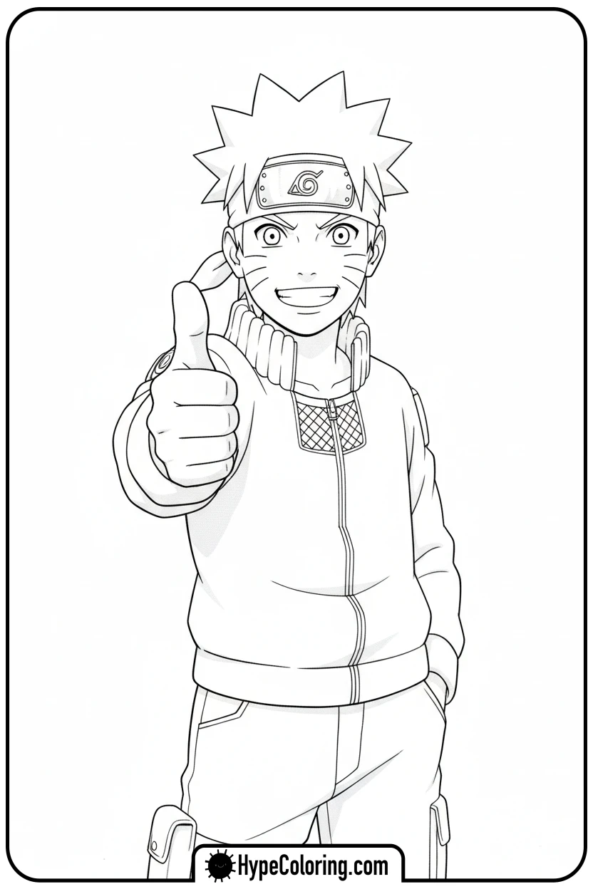 naruto-giving-thumbs-up - naruto coloring pages
