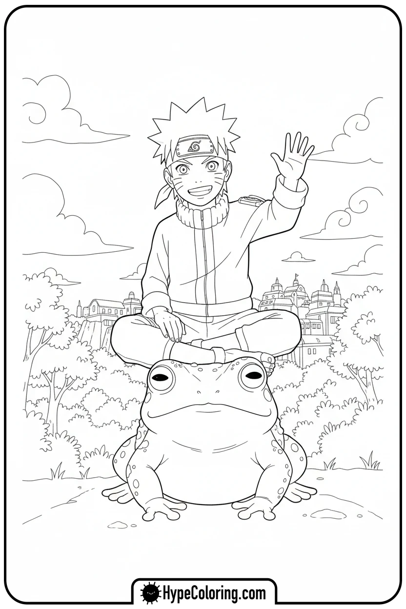naruto-on-gamakichi-s-head - naruto coloring pages