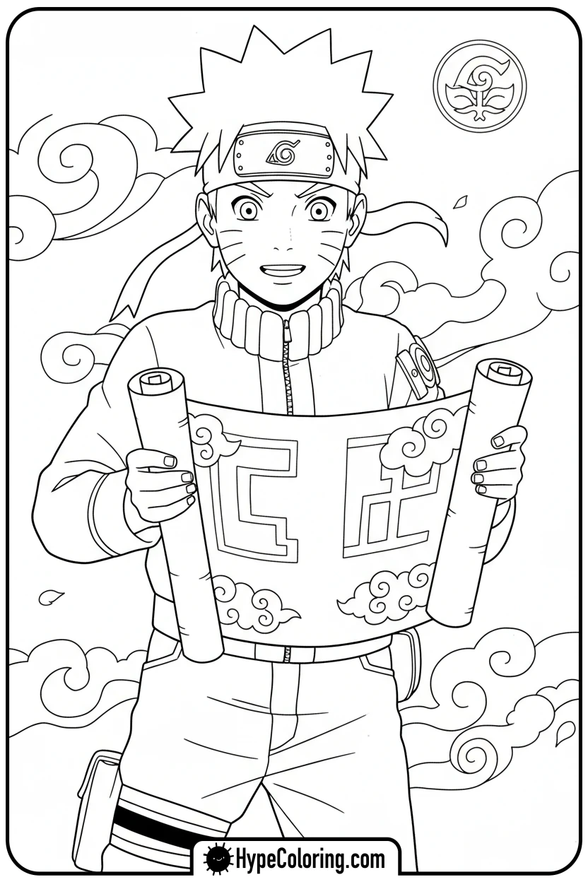 naruto-unrolling-ninja-scroll - naruto coloring pages