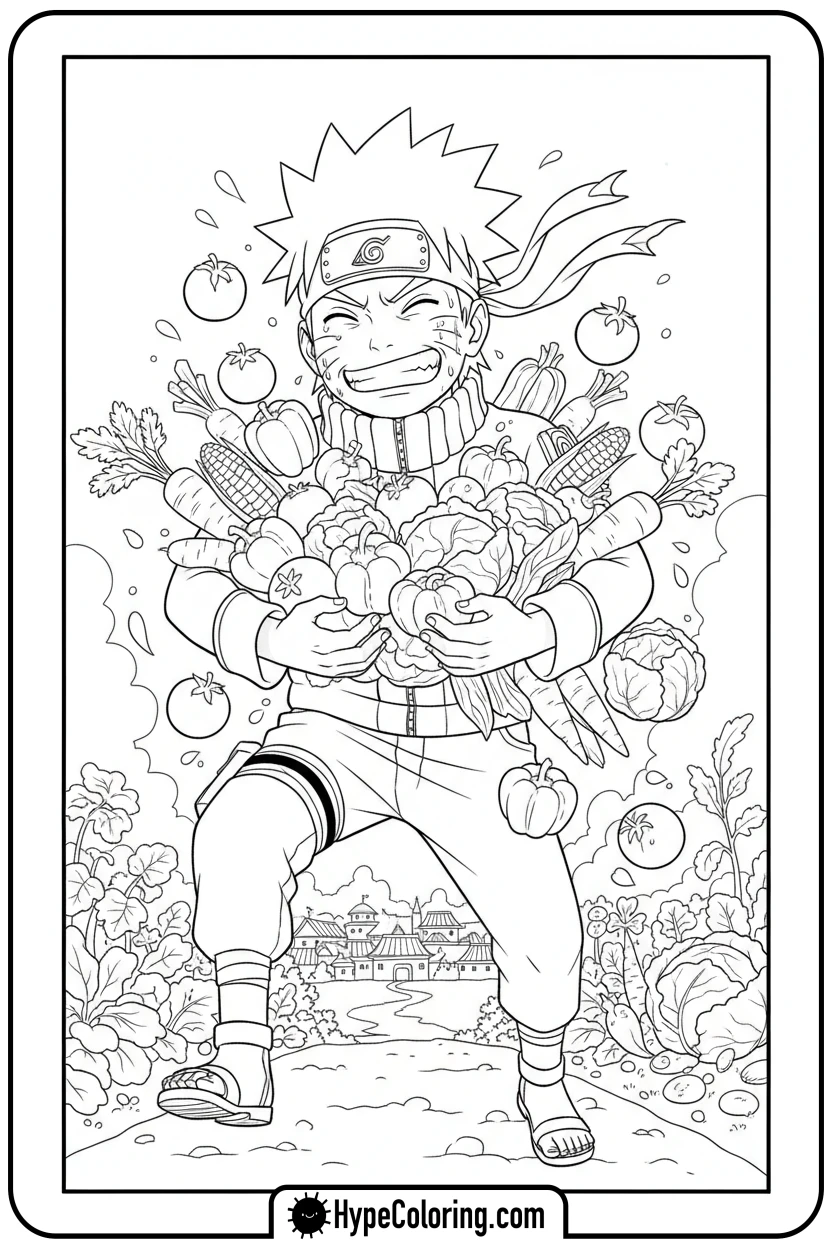 naruto-carrying-vegetables - naruto coloring pages