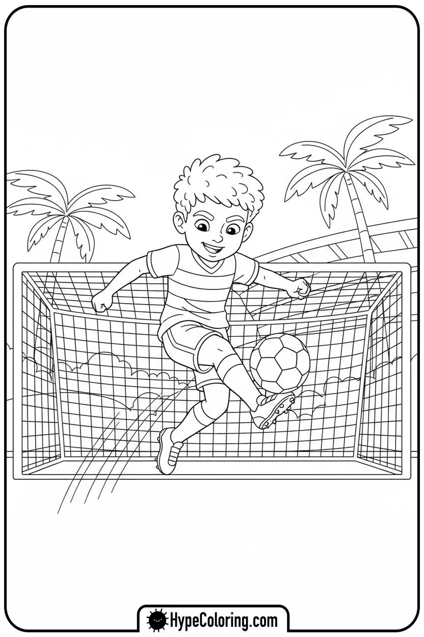 Click to download PDF saja-boy-playing-soccer - saja boys coloring pages