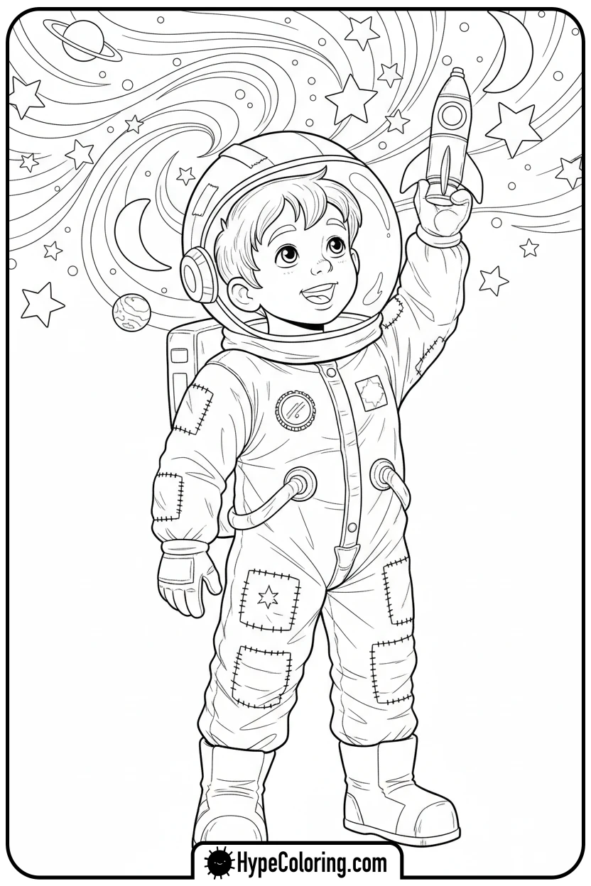 Click to download PDF saja-boy-astronaut-adventure - saja boys coloring pages