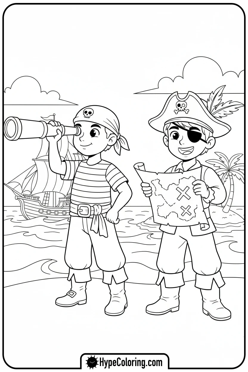 Click to download PDF saja-boys-pirate-treasure - saja boys coloring pages