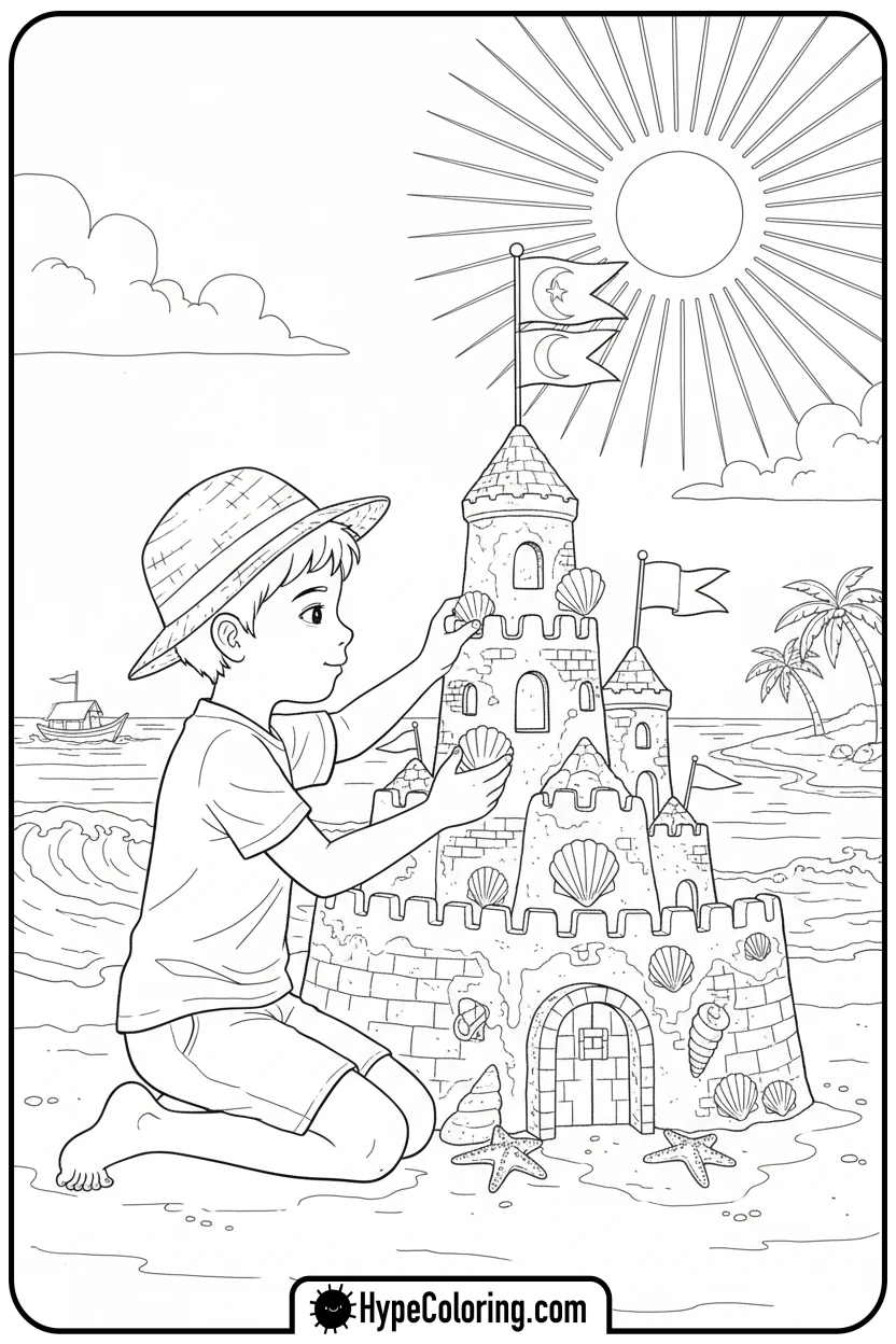 Click to download PDF saja-boy-building-sandcastle - saja boys coloring pages