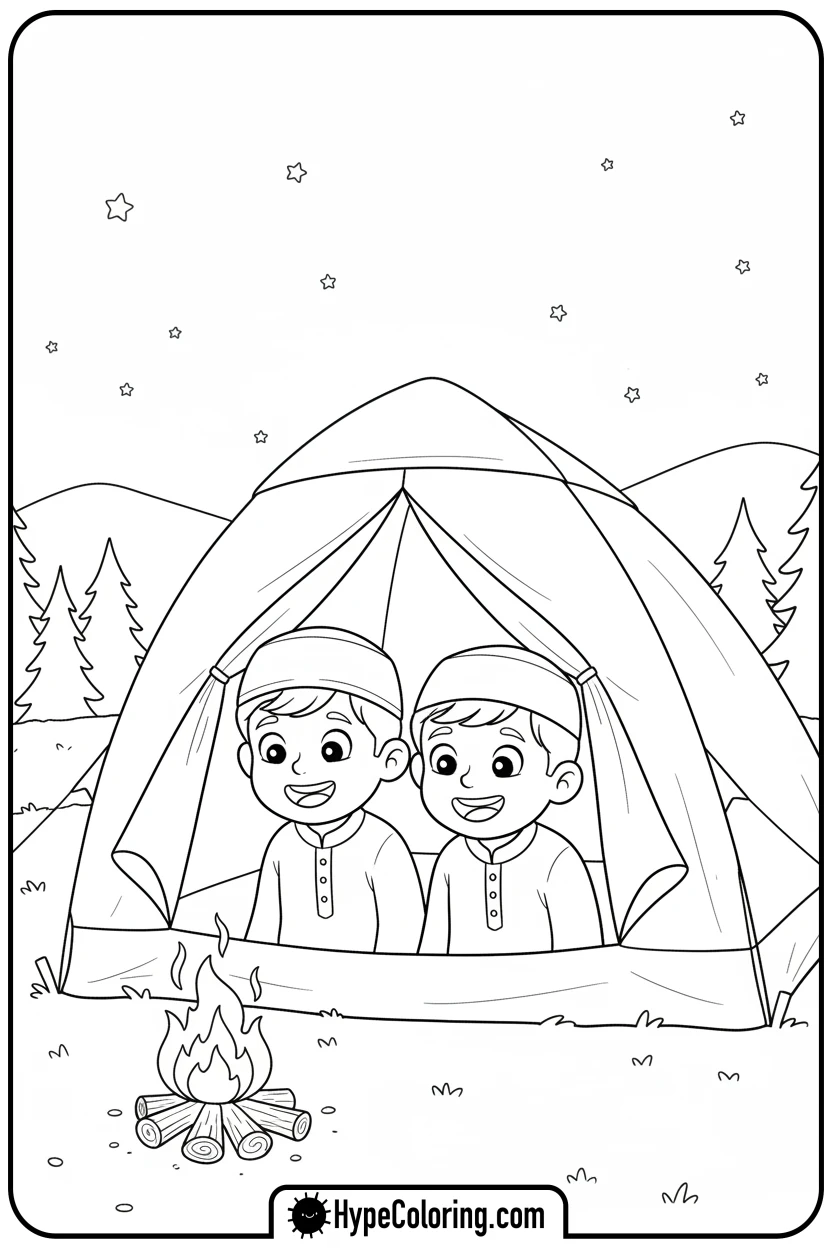 Click to download PDF saja-boys-camping-tent - saja boys coloring pages