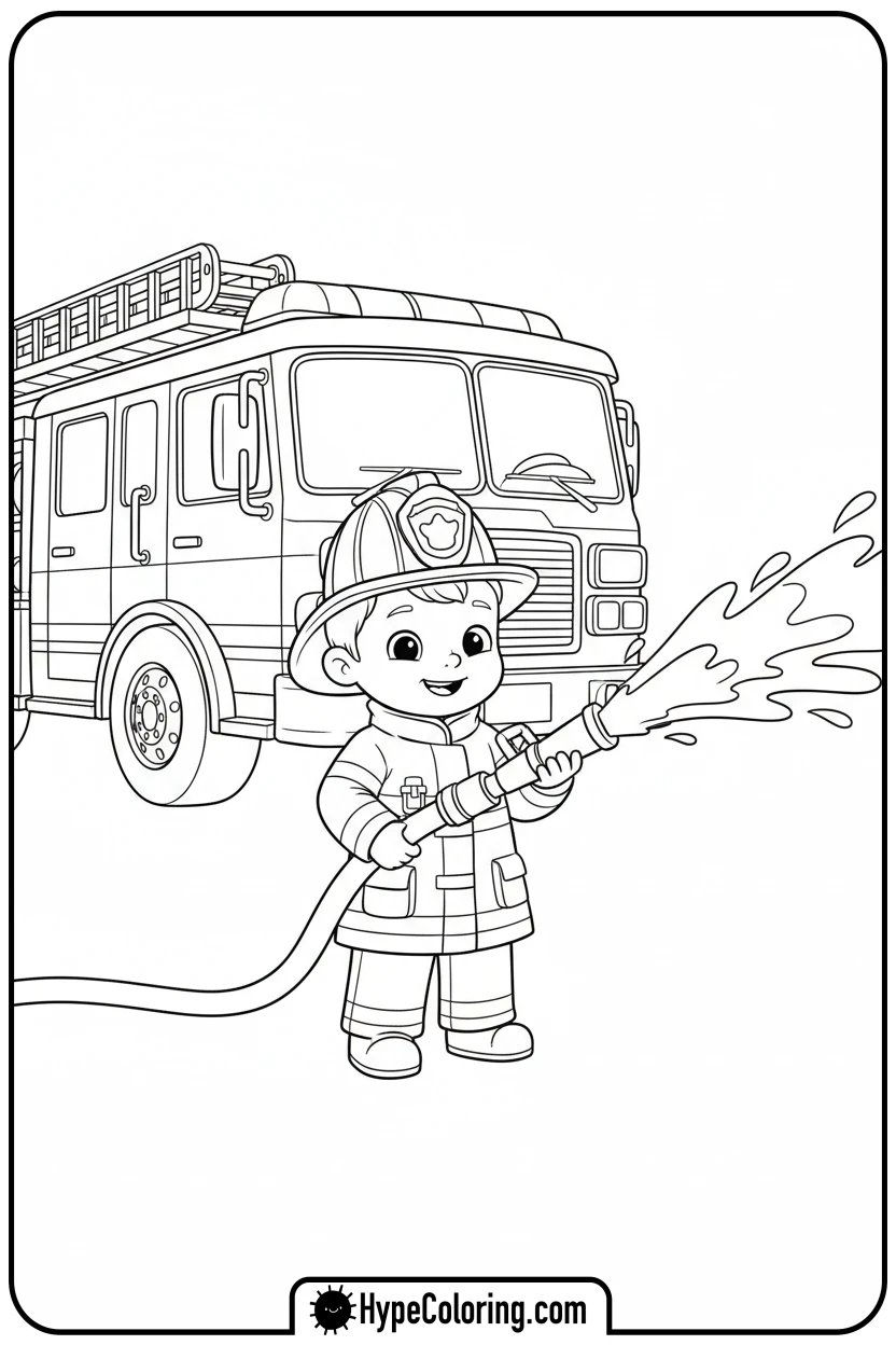 jj-as-firefighter - cocomelon coloring pages