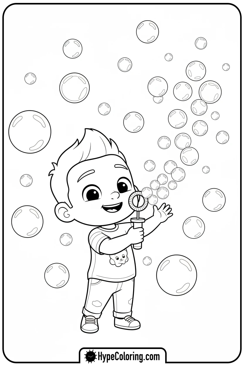 jj-blowing-bubbles - cocomelon coloring pages