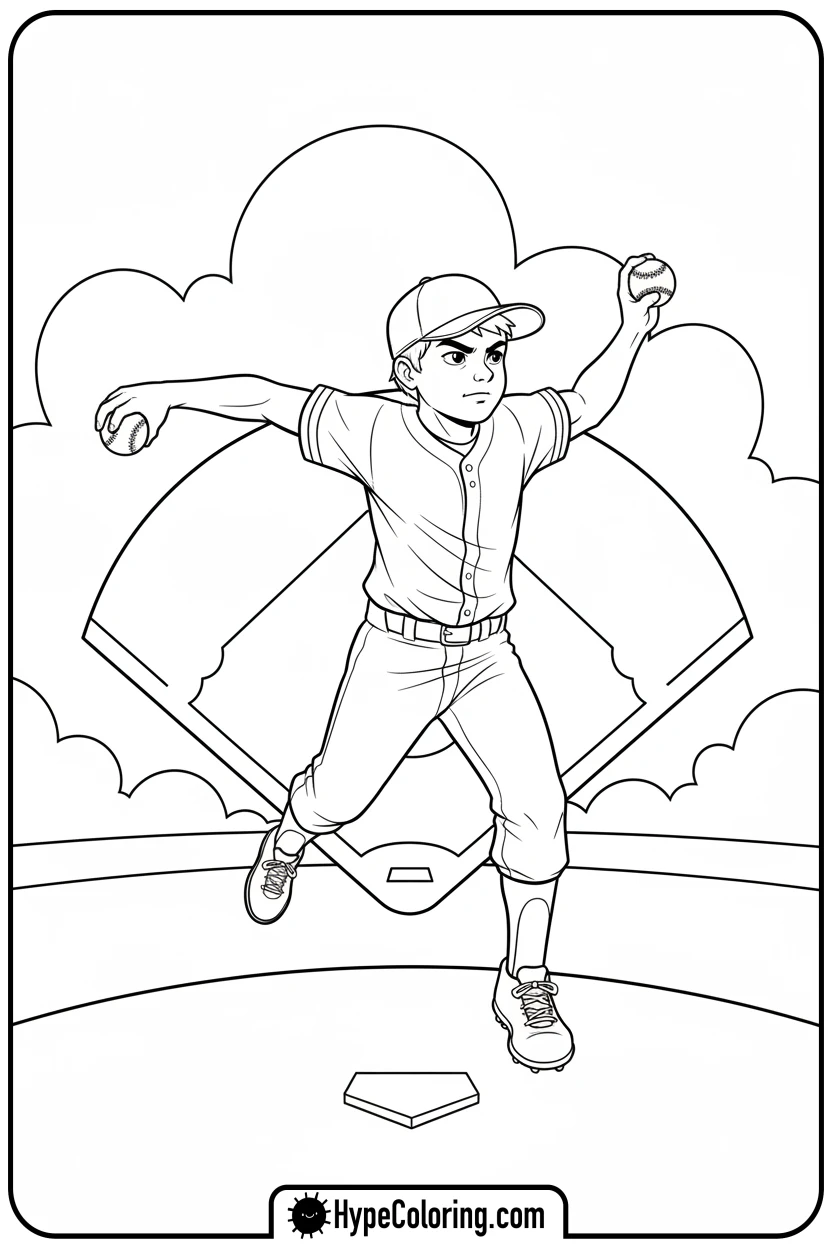 child-throwing-baseball - sports coloring pages