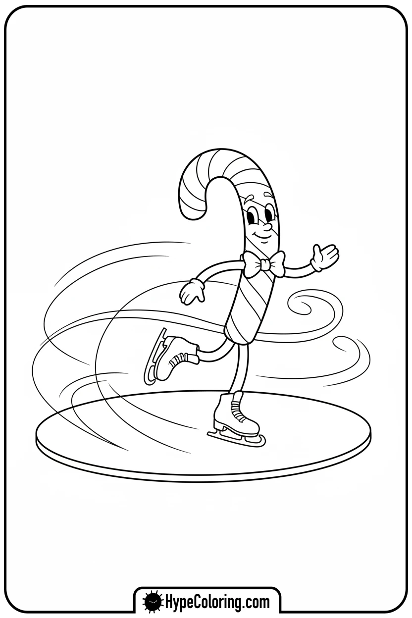 candy-cane-ice-skating - candy cane coloring pages