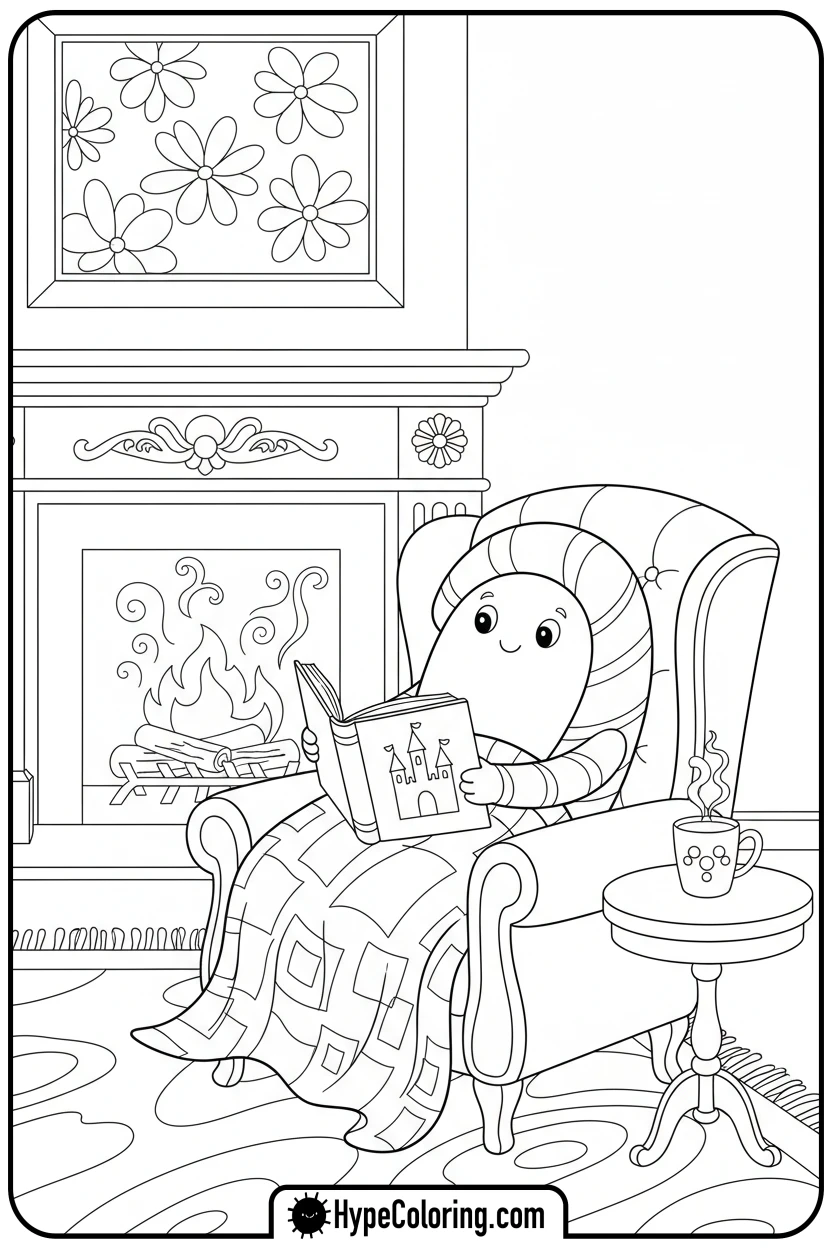 candy-cane-reading-a-book - candy cane coloring pages