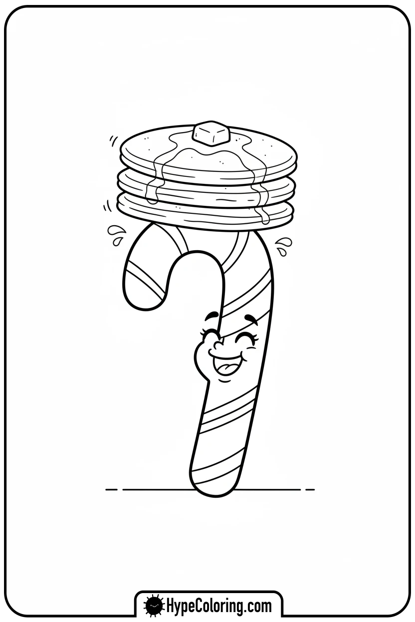 candy-cane-balancing-pancakes - candy cane coloring pages