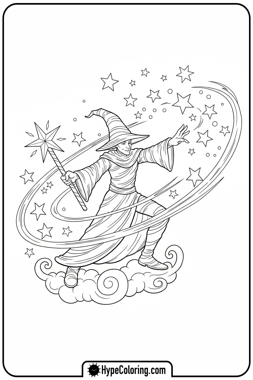 candy-cane-wizard-casting-spell - candy cane coloring pages