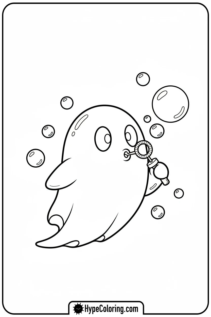 ghost-blowing-bubbles - ghost coloring pages