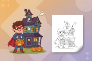 a-child-in-a-superhero - october coloring pages