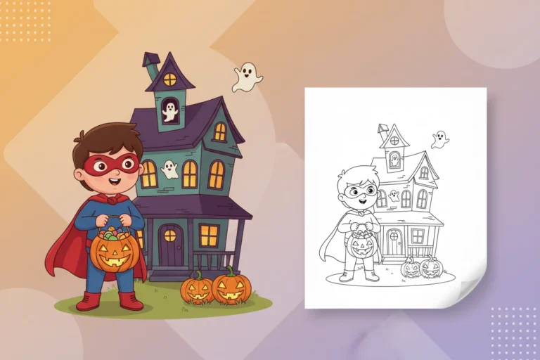 a-child-in-a-superhero - october coloring pages