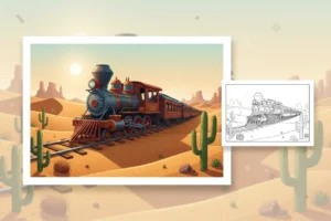 a-rugged-desert-train-a - coloring pages of trains
