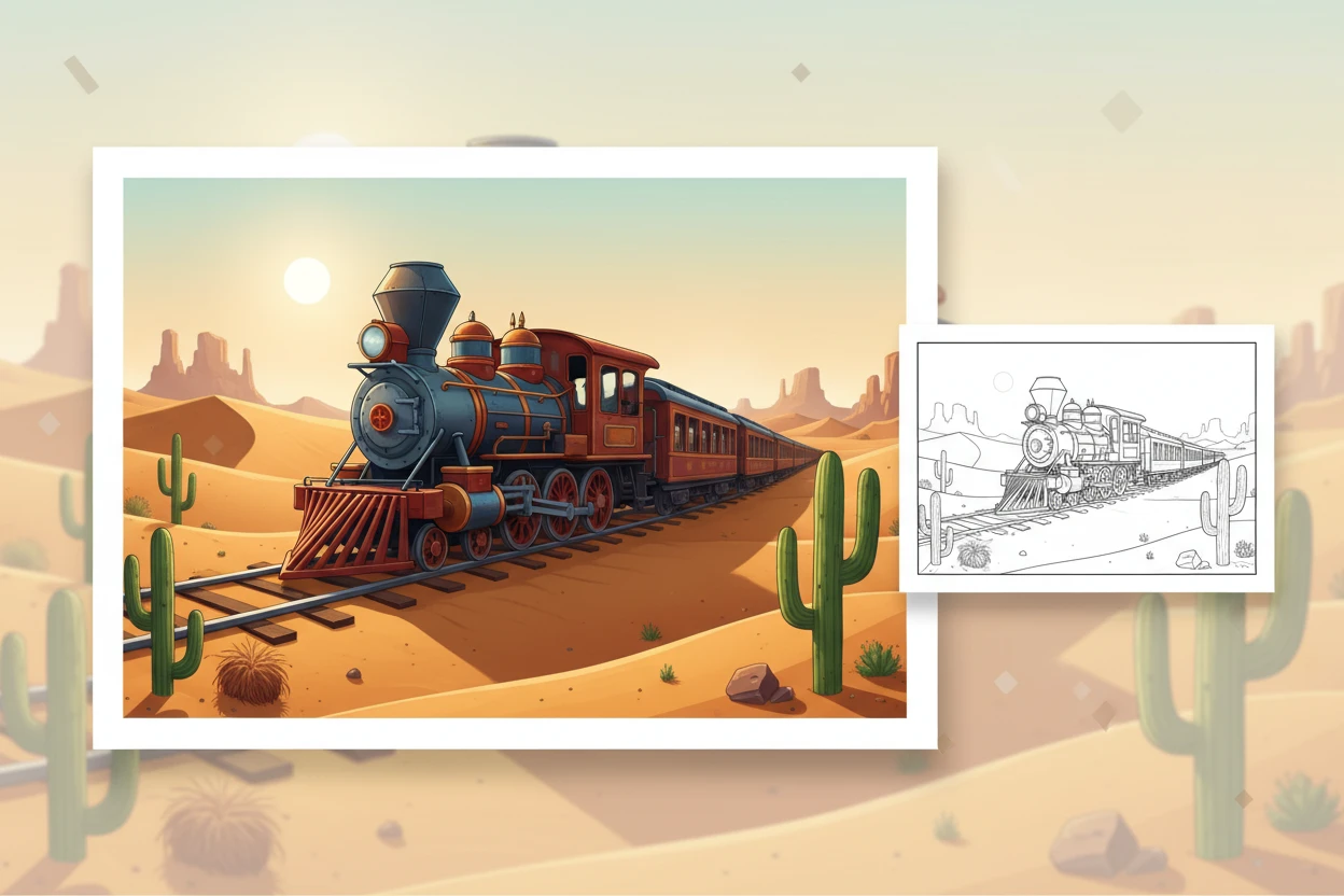 a-rugged-desert-train-a - coloring pages of trains