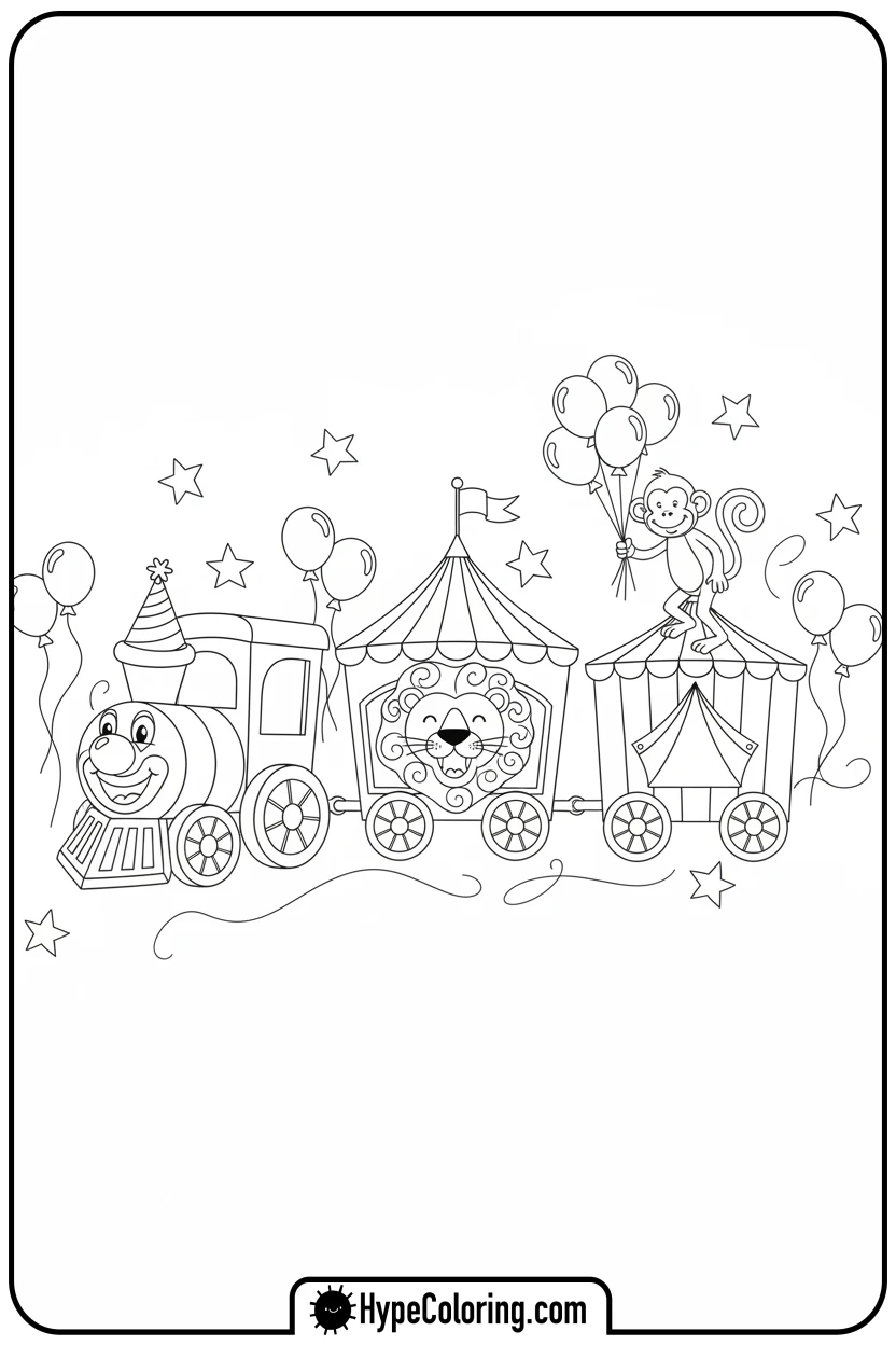 whimsical-circus-train - coloring pages of trains