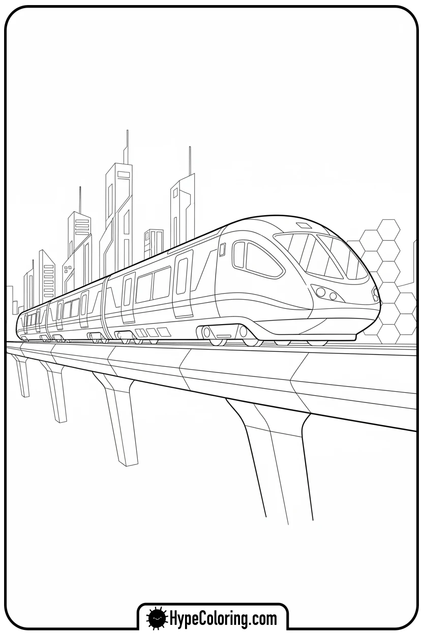 futuristic-levitating-train - coloring pages of trains