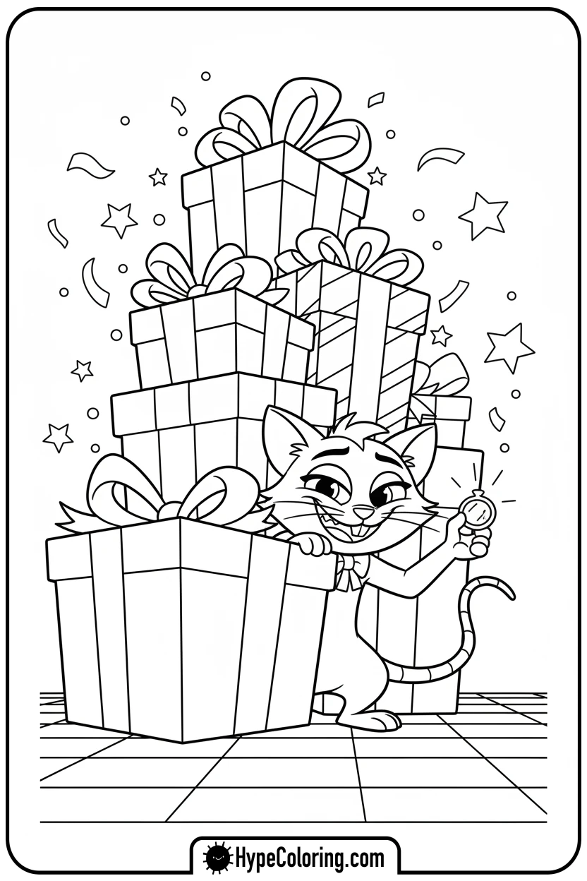 catrat-peeking-mischievously - gabby's dollhouse coloring page