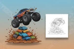 a-hot-wheels-monster-truck - hot wheels coloring page