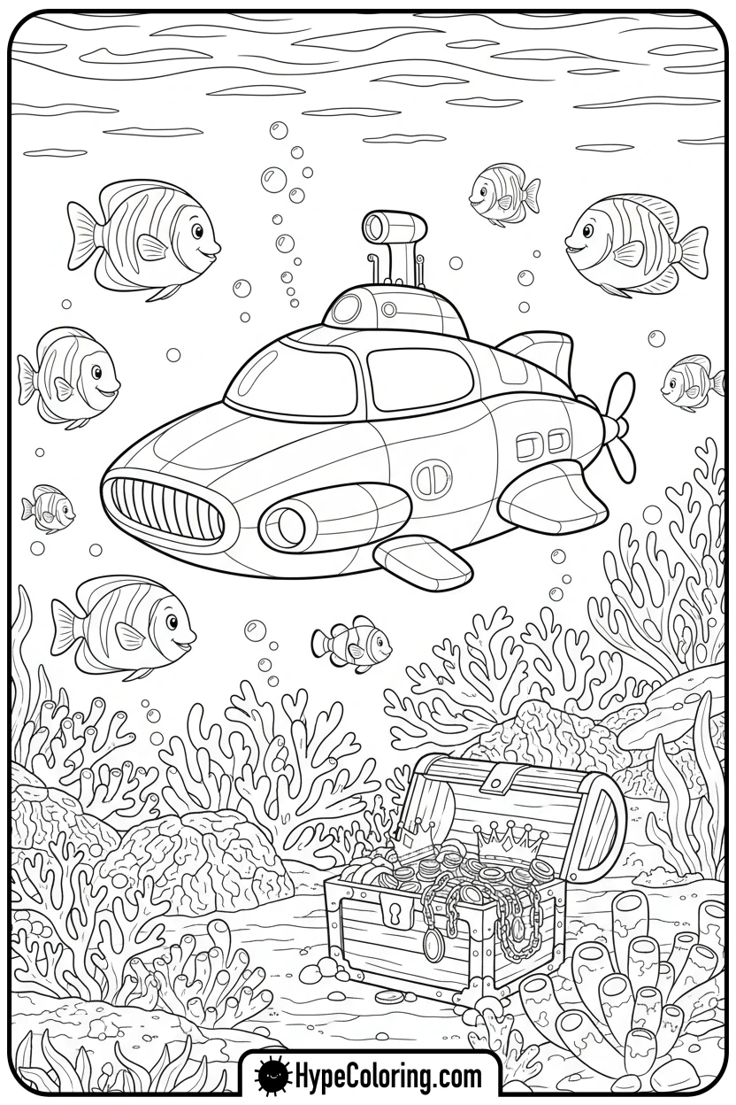 hot-wheels-submarine-car - hot wheels coloring page
