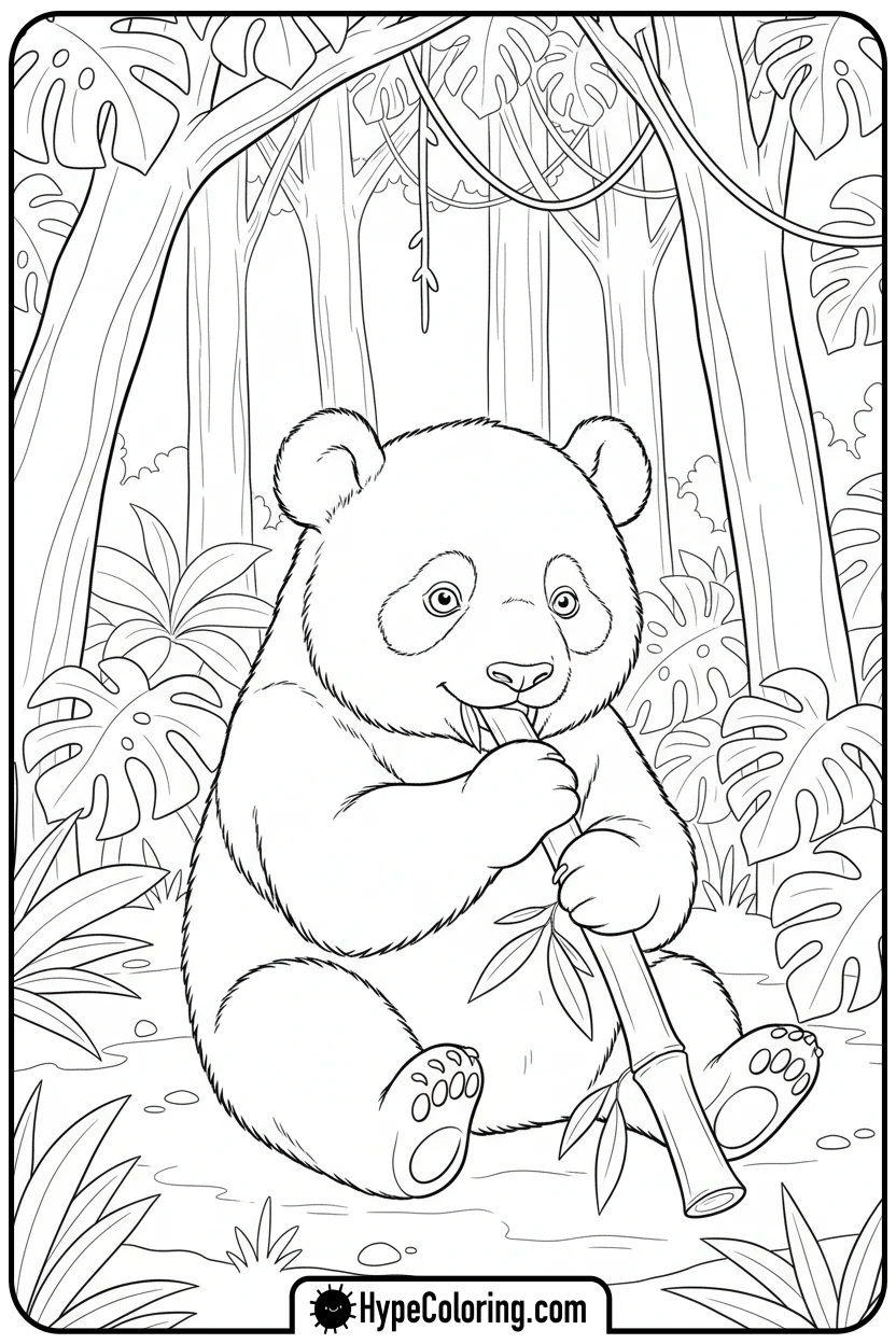 panda-eating-bamboo - minecraft coloring pages