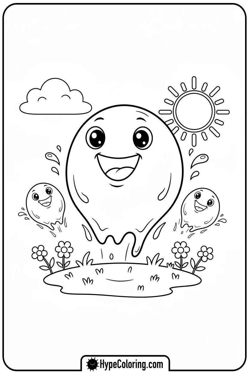 happy-slime-bouncing - minecraft coloring pages