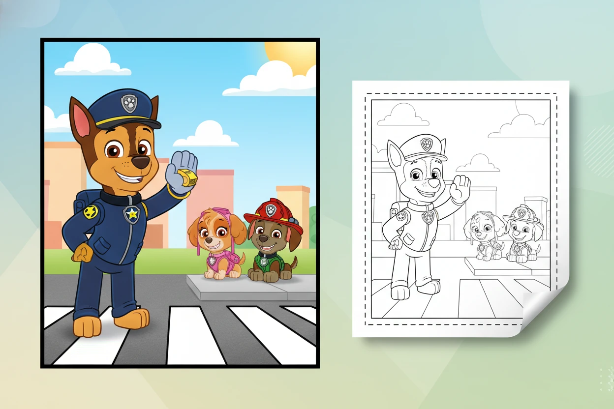 chase-in-his-police-uniform - paw patrol coloring pages