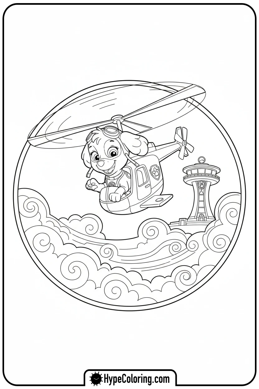 skye-flying-helicopter - paw patrol coloring pages